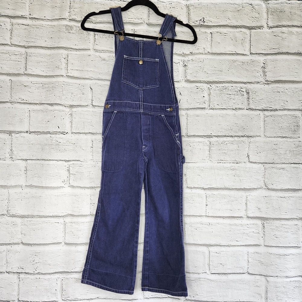 MONTGOMERY WARD Vintage 1980’s USA Kids Denim Jeans Overalls Size 7 100% Cotton